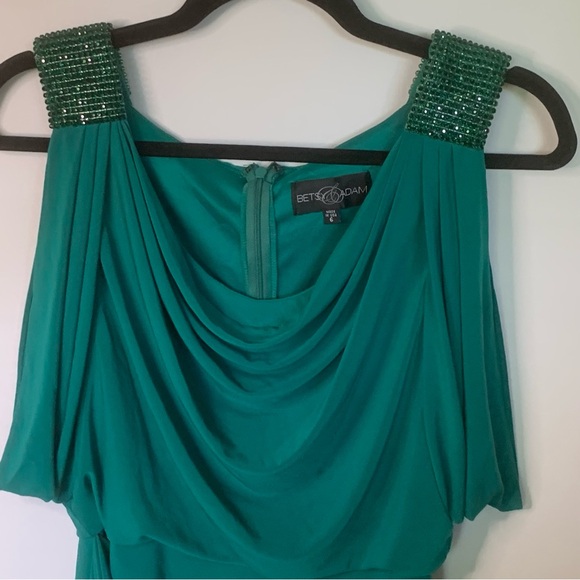 Bets & Adam, formal dress sequins straps, green size 6 made in USA - Picture 9 of 9